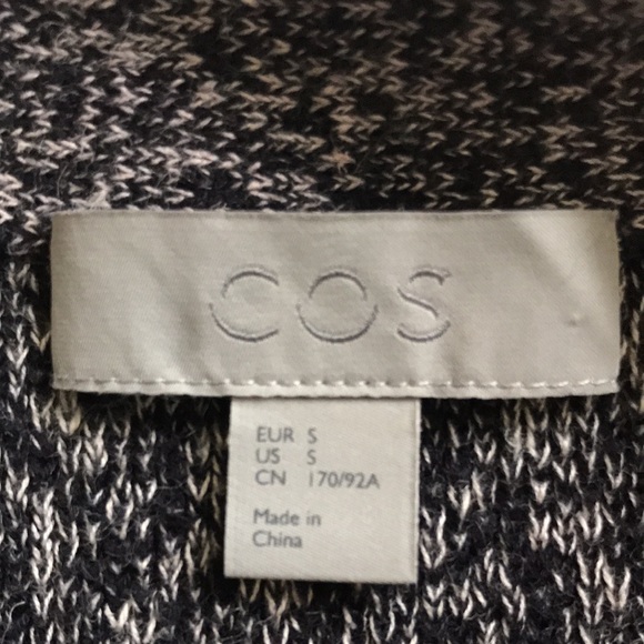 COS Long heathered navy linen cotton Cardigan S - Picture 6 of 9